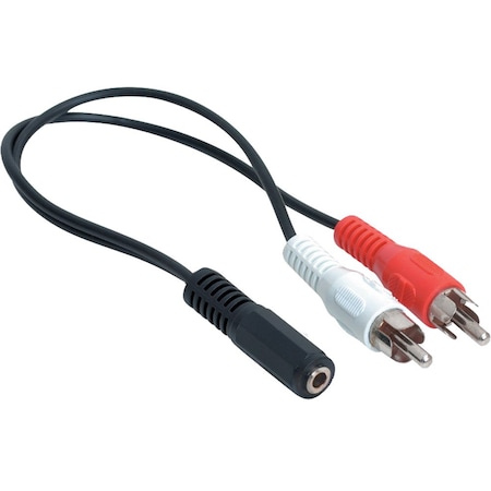 Quest Technology International 6'' Dual RCA (M) To 3.5 Stereo (F) Adapter Cable VCA-7070